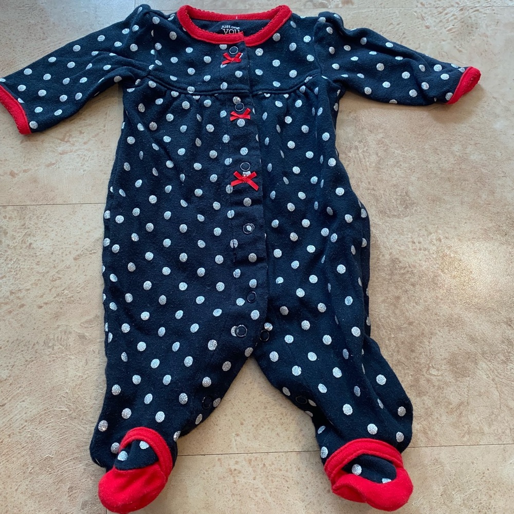 Baby girl footed sleeper